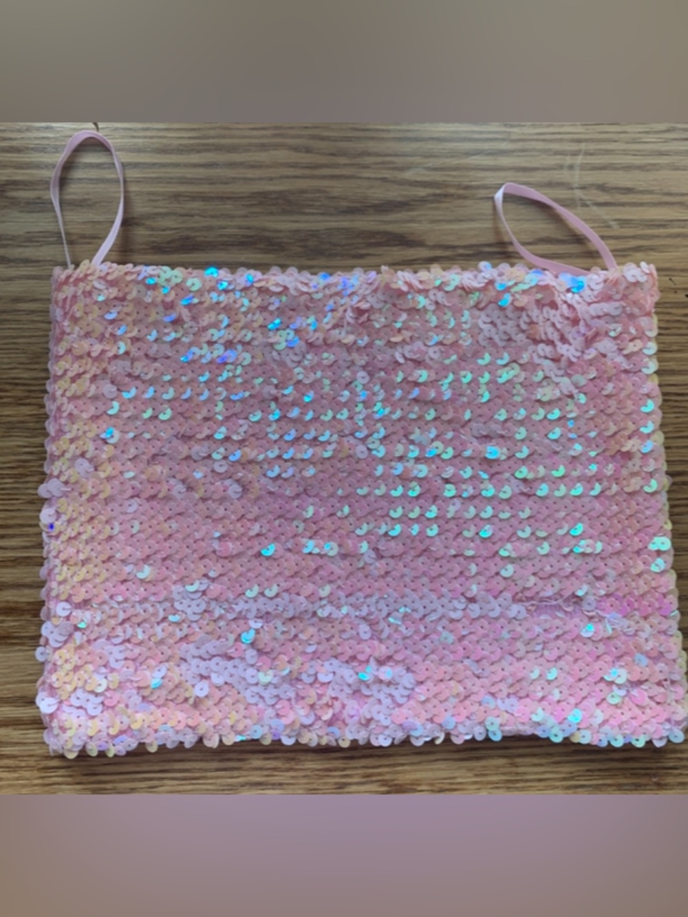 New Look Pink Iridescent Sequin Tube Top size S